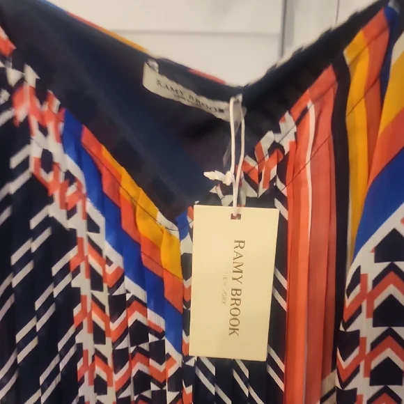 Ramy Brook Monique Print Pleated Cami Size L - Picture 4 of 5